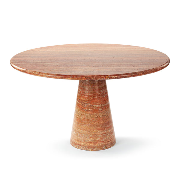 Dario Round Stone Dining Table with Conical Pedestal Base