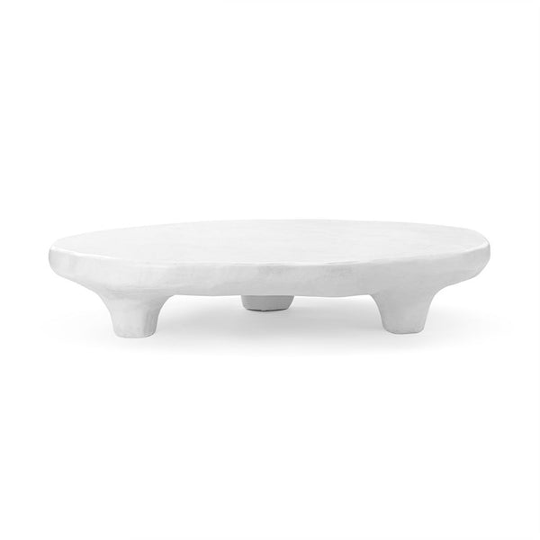 Isla Modern Organic Shaped Tripod Low Concrete Coffee Table