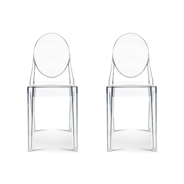 Set of Two Ghost Side Chairs Victoria